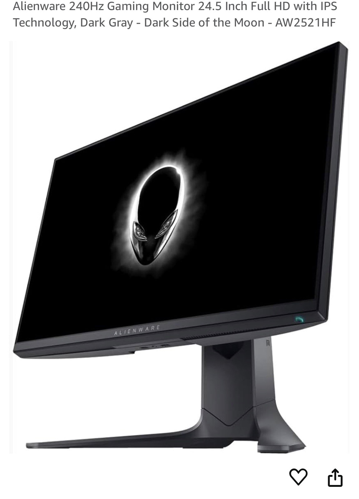 Alienware 25” IPS LED Monitor Dark Side of the Moon AW2521HF