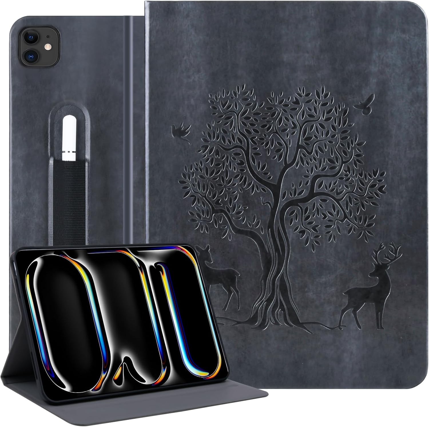 Black Book Style Case for iPad Pro 11 M4 2024 – Magnetic Closure, Slim Design
