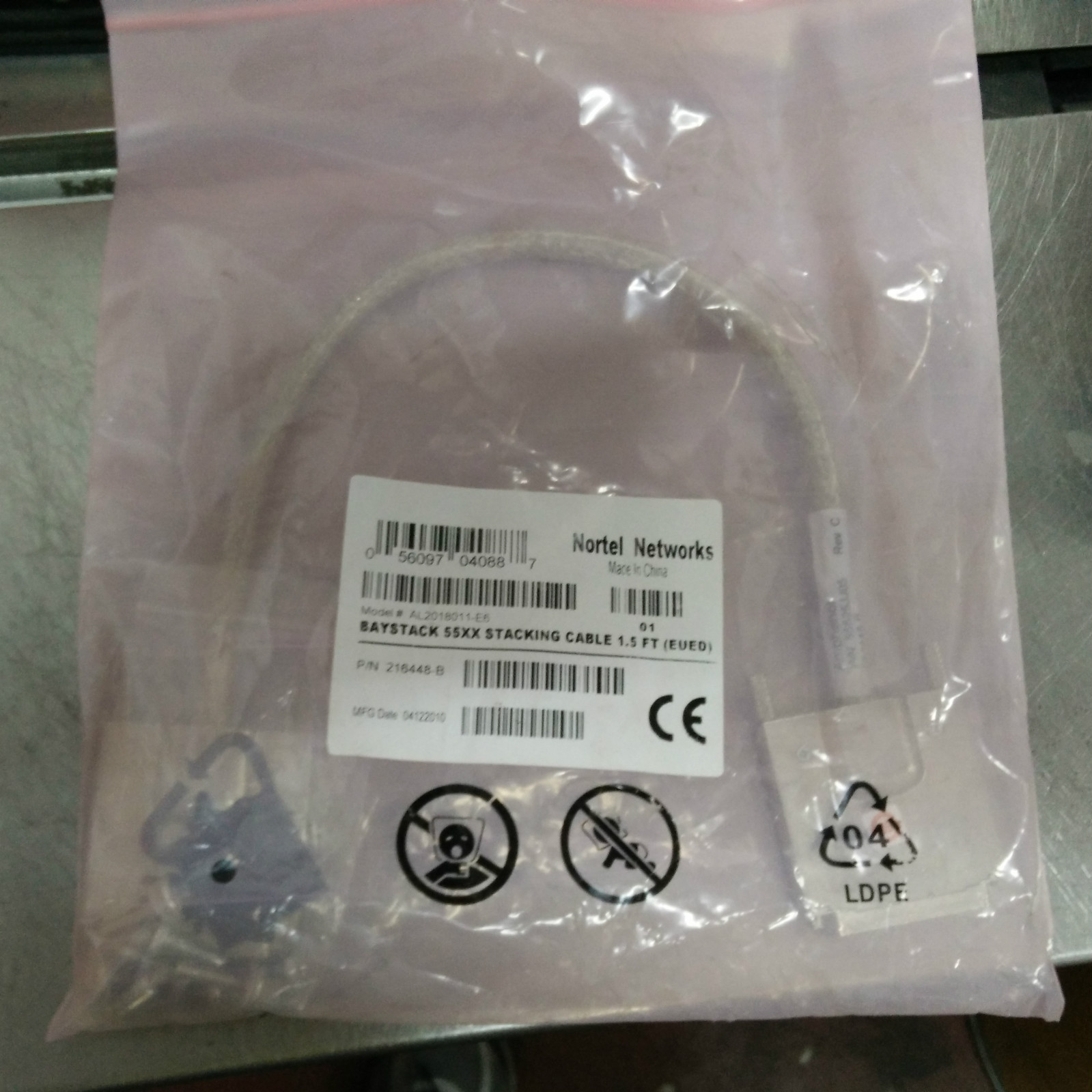 3x Nortel AL2018011-E6 55XX Stacking Cable 1.5ft 216448-B - NEW / 