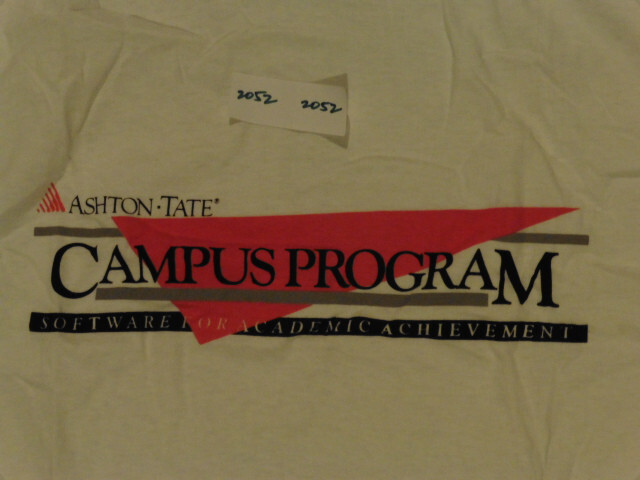 Vintage 1980s Apple II Ashton-Tate (dBase) Campus Release T Shirt L Ultra Rare