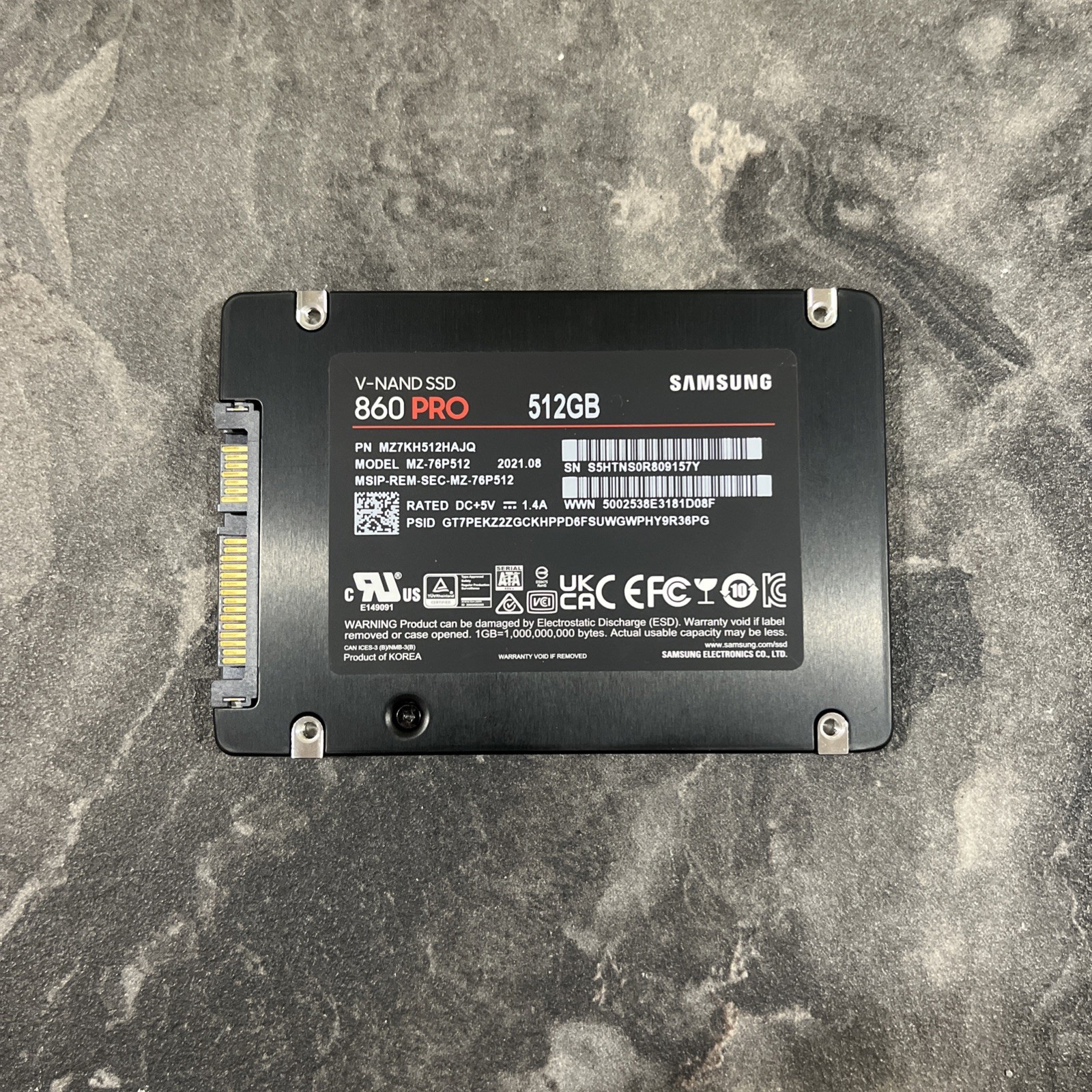 Samsung 860 PRO 512GB SATA SSD V-NAND MZ7KH512HAJQ