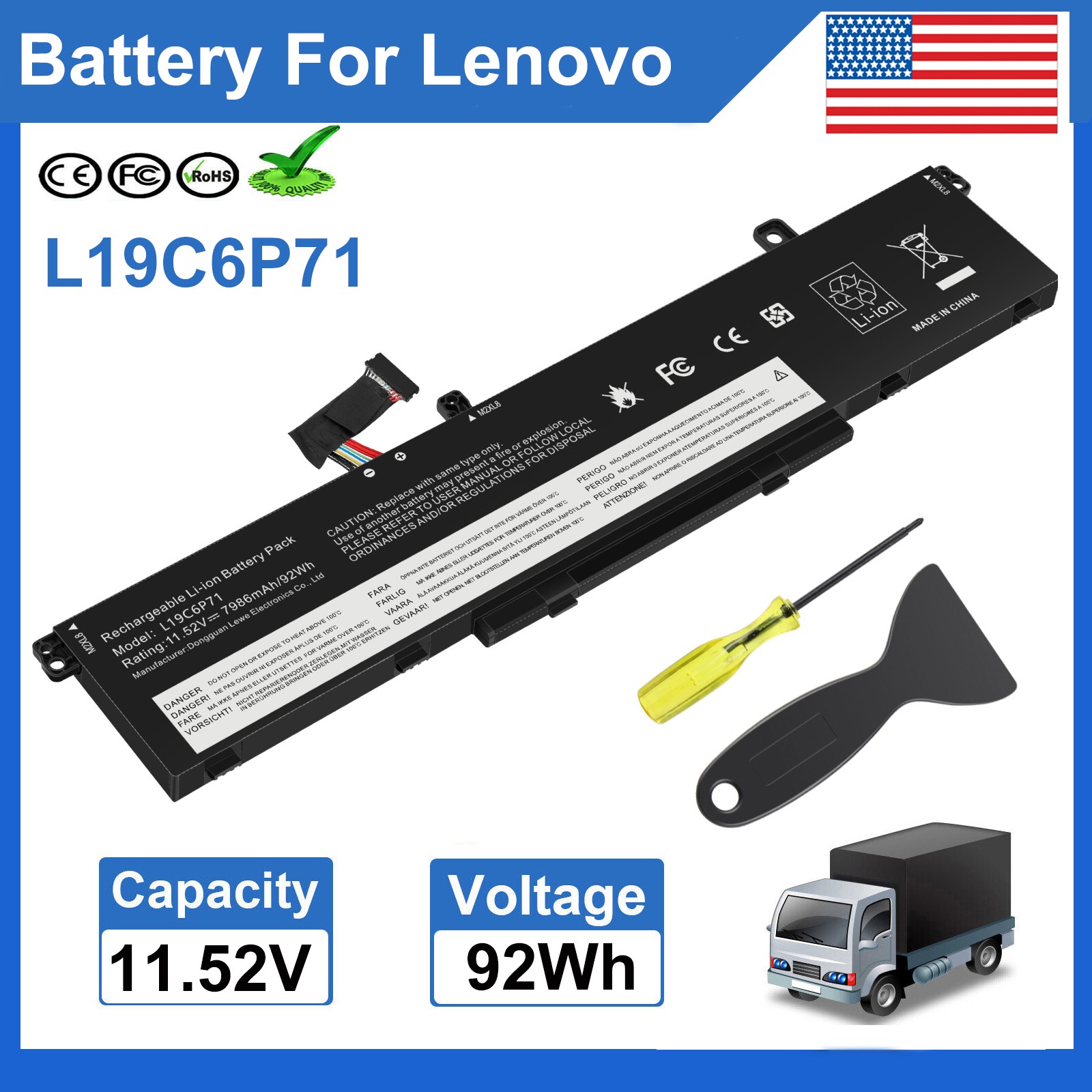 L19C6P71 5B10W13958 BATTERY FOR LENOVO THINKPAD P15 P17 T15G GEN 1 GEN 2 NEW