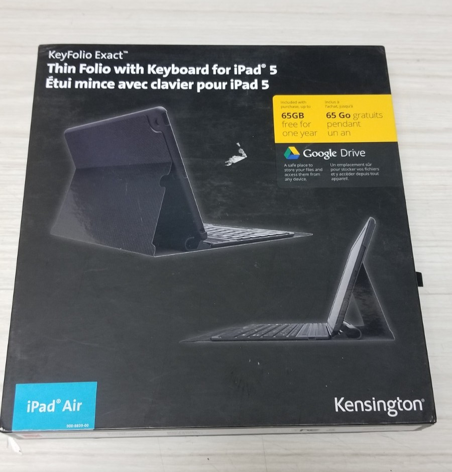 Kensington KeyFolio Exact - Thin Folio with Keyboard for iPad 5 ipad air M-851