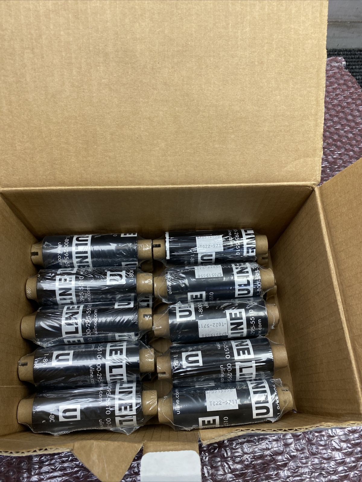NOS Lot of 20 Uline Desktop Thermal Transfer Ribbons - Wax, 3.30" x 244' S-8037