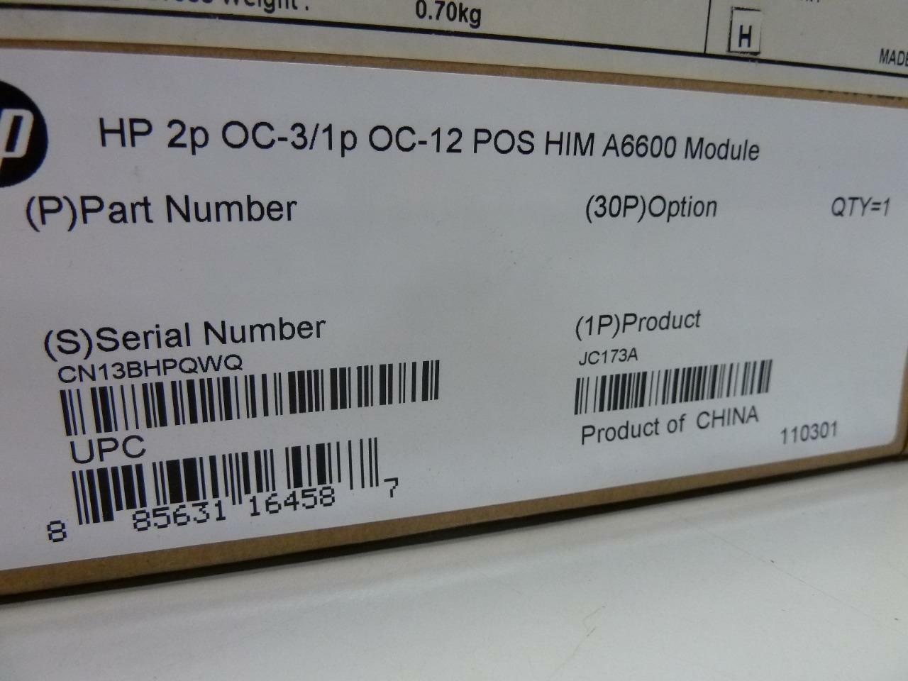 HP JC173A FlexNetwork 6600 2-Port OC-3/1-P OC-12 POS HIM Router Expansion Module