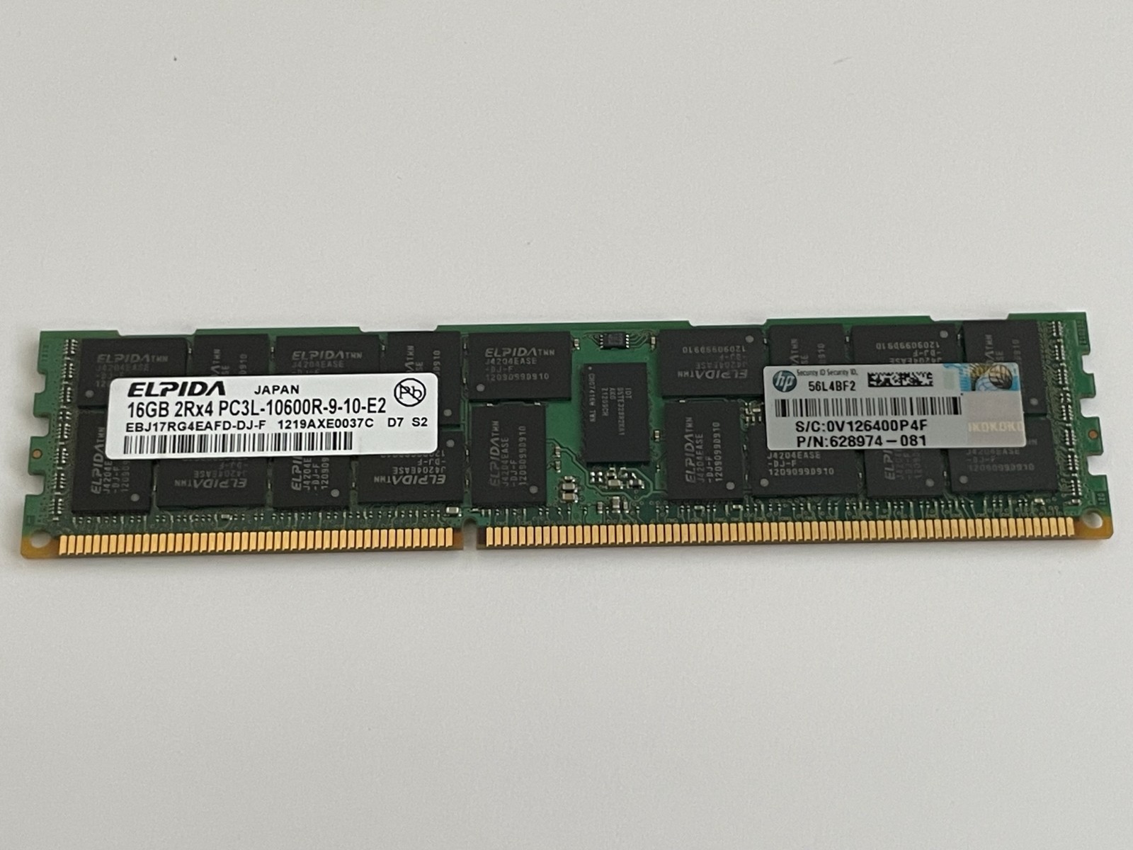 Elpida 16GB 2Rx4 PC3L-10600R DDR3 1333 ECC Server Memory RAM EBJ17RG4EAFD-DJ-F