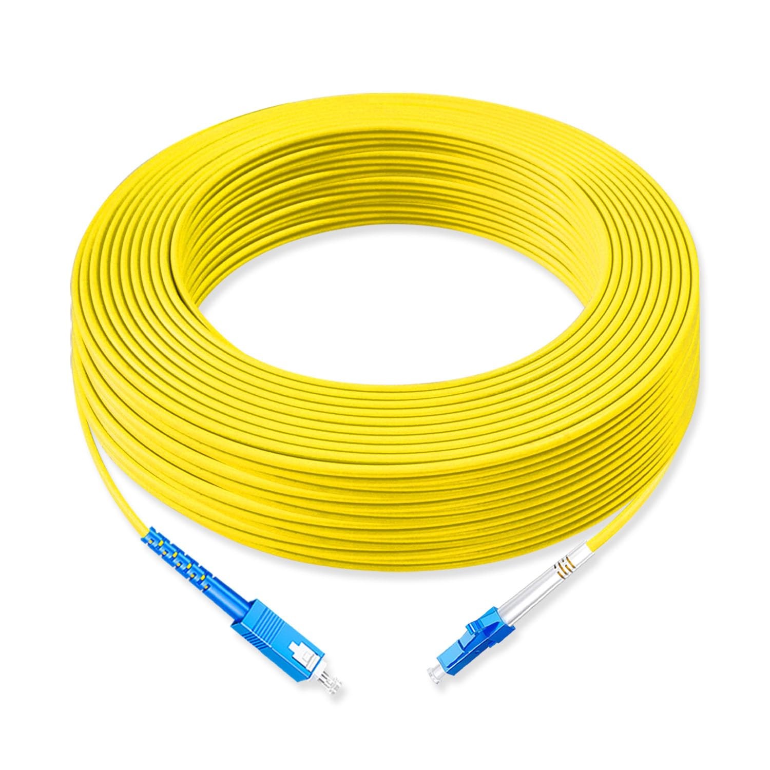 30 Meter Fiber Optic Patch Cord SC UPC to LC UPC Simplex Single Mode OS2