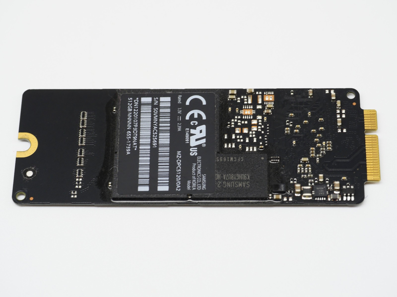 Apple 512GB SSD Samsung MZ-DPC5120/0A2 Part# 655-1739A MacBook Pro