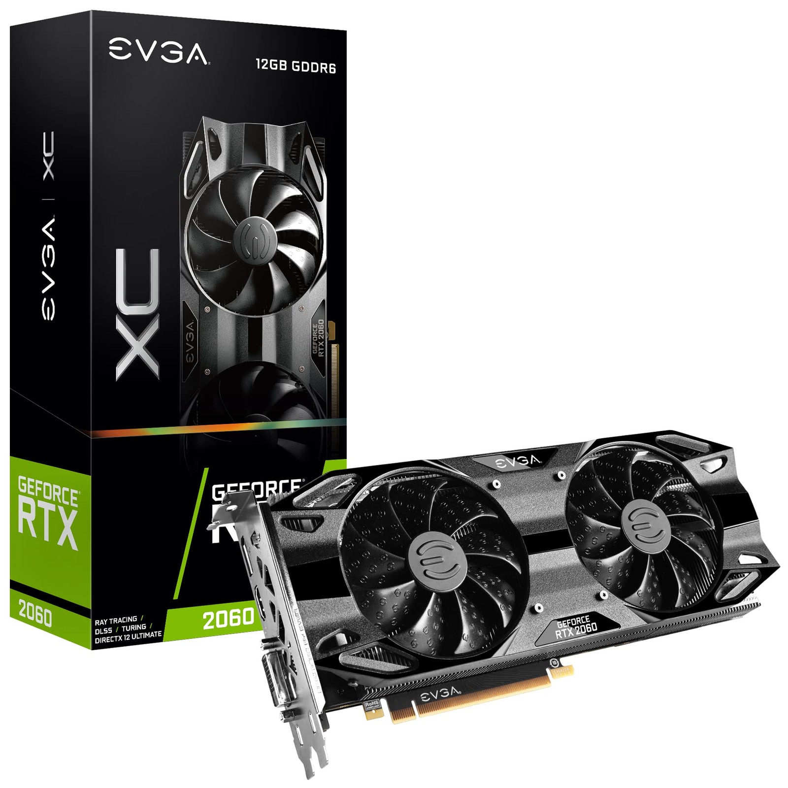 EVGA GeForce RTX 2060 12GB XC Gaming 12G-P4-2263-KR GDDR6 Dual Fans Metal Backpl