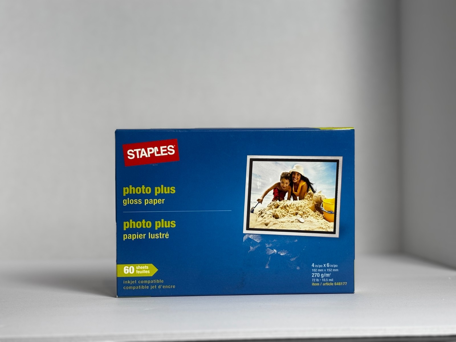 Staples Photo Plus Gloss Print Paper 4" x 6" 60 Sheets NEW  #16323