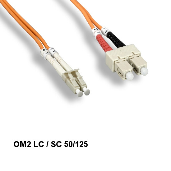 10PCS Kentek 3m OM2 LC to SC Multi-Mode Fiber Optic Cable 50/125 Duplex Network