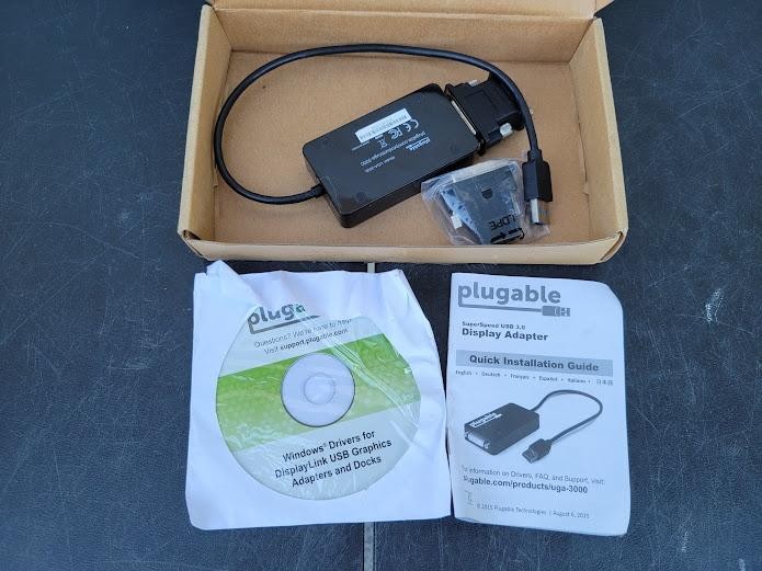 Plugable UGA-3000 USB 3.0 Multi-Display Video Adapter HDMI DVI VGA W/ Driver CD