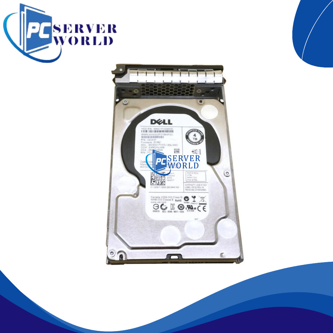 202V7 DELL 4TB 6GBPS 3.5" SAS HARD DRIVE 0202V7 WD4001FYYG