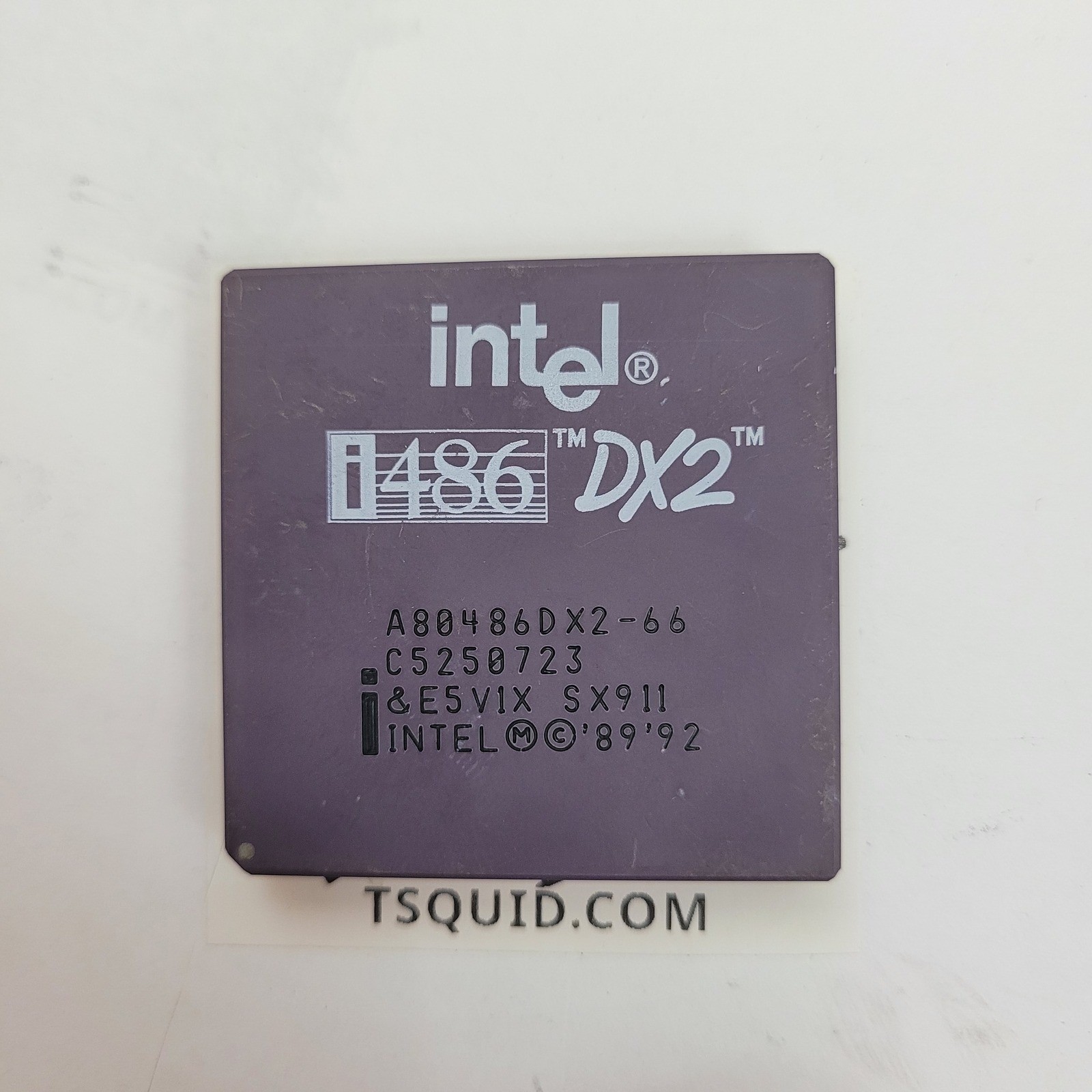 Intel CPU A80486DX2-66 i486 DX2 66MHz SX911 Vintage Processor Gold Cap