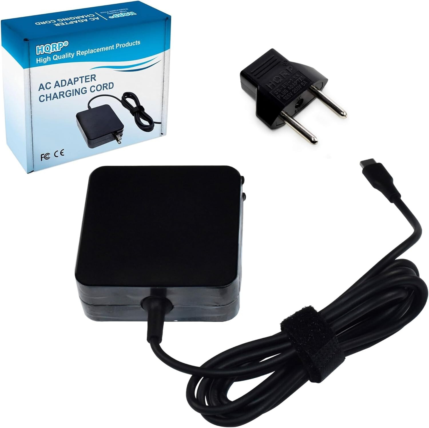 HQRP USB-C AC Adapter Compact Fast Charger USB PD for laptops Phones Tablets