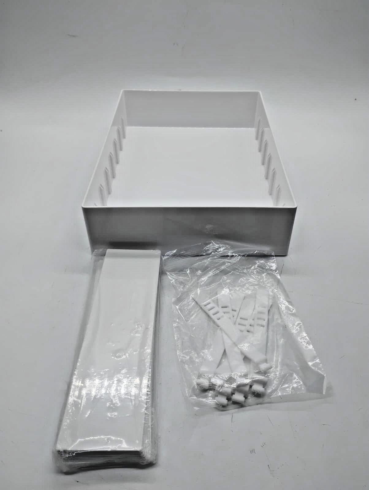 PAVSTINE Large Cable Organizer Box with Wire Ties 8 Compartments Stackable Cord