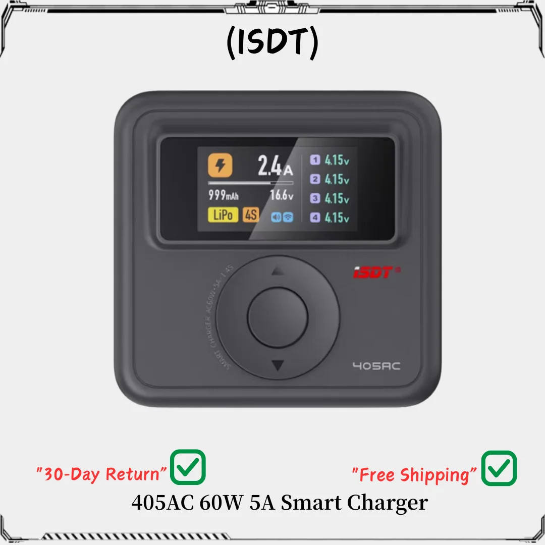 ISDT 405AC 60W 5A Smart Charger XT60 1~4S LiFe LiHv LiPo NiMH/Cd Battery