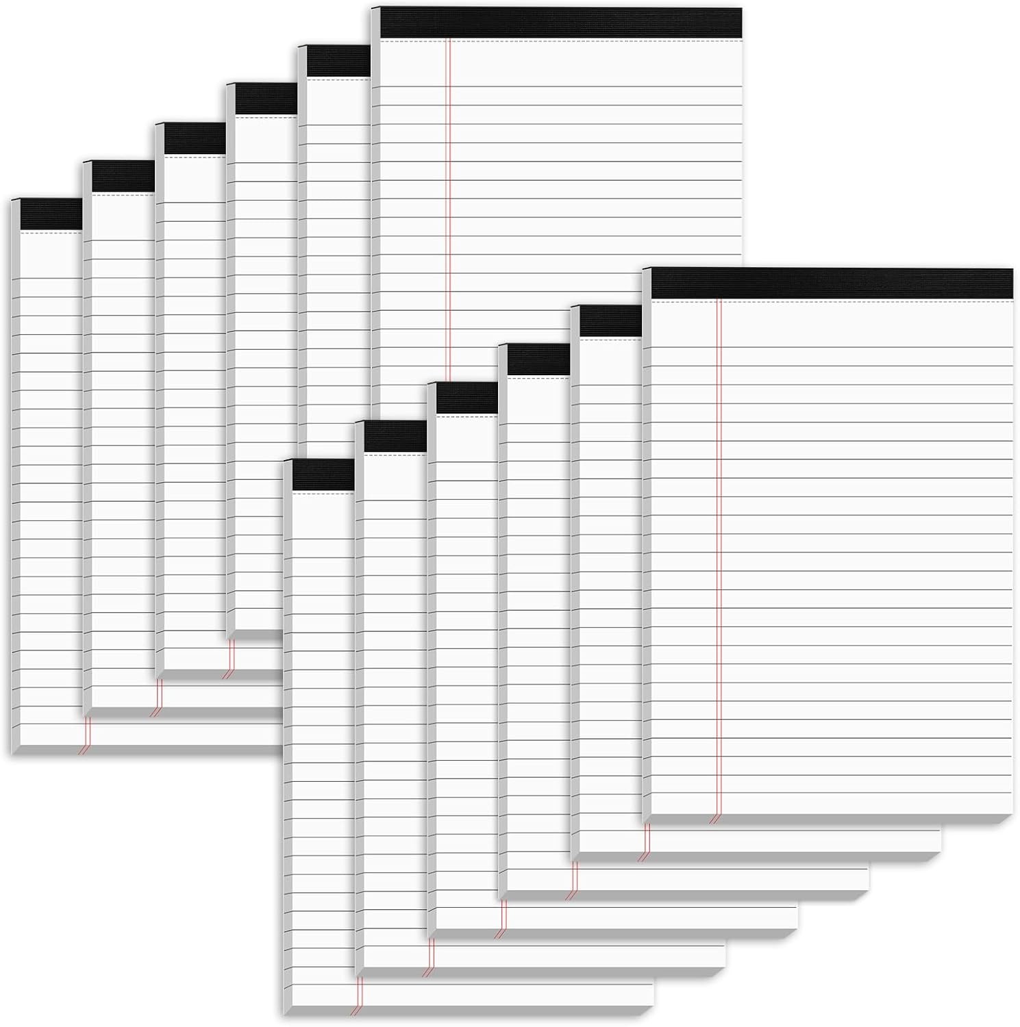 5" x 8" Note Pads 12 Pack of Legal Pads 30 Sheets Notepad College Ruled Small