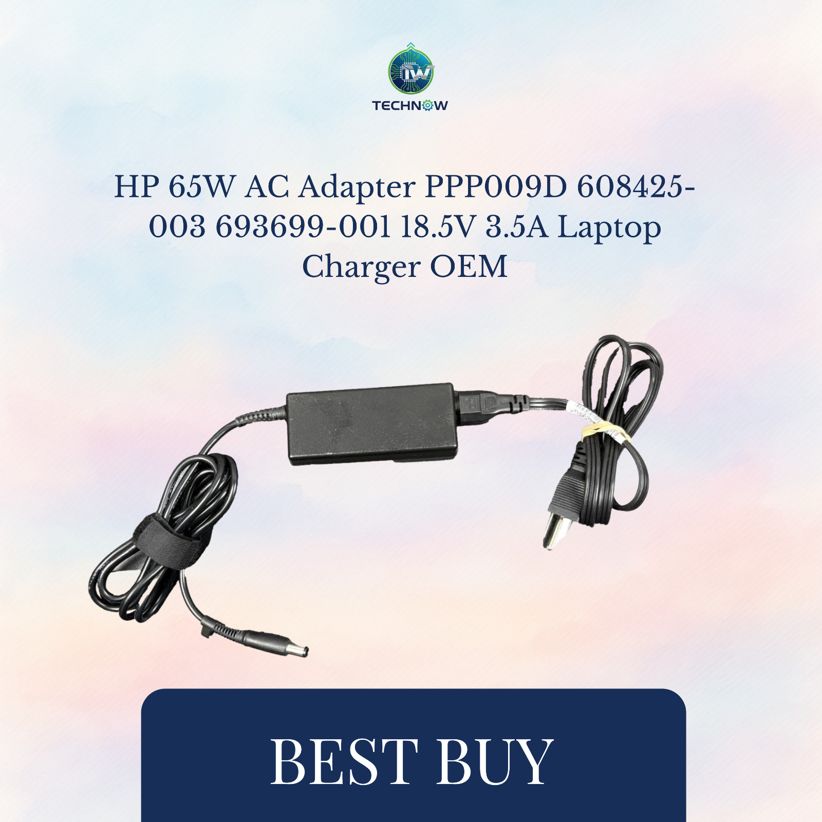 HP 65W AC Adapter PPP009D 608425-003 693699-001 18.5V 3.5A Laptop Charger OEM
