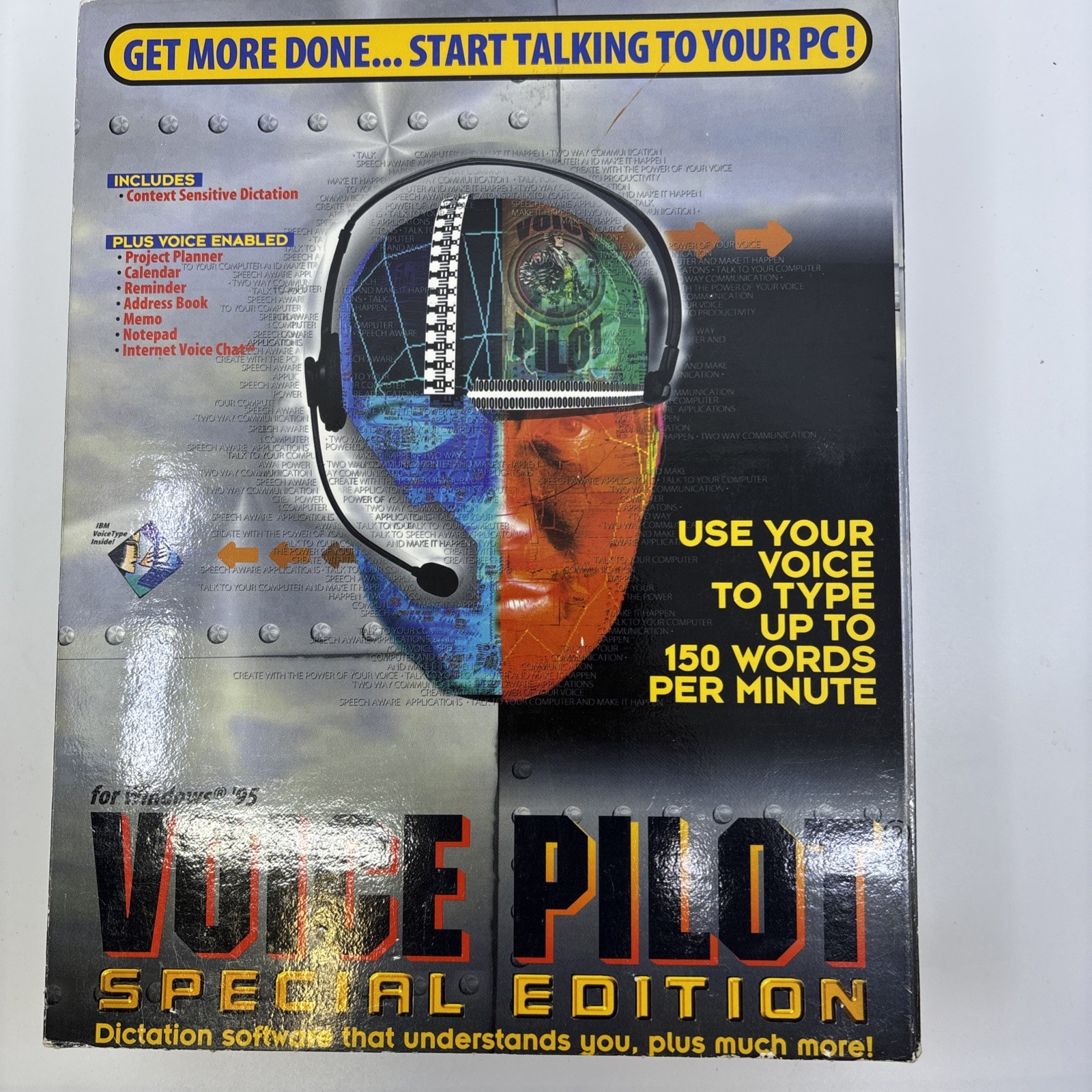 VOICE PILOT “Special Edition” Computer Dictation Typing Software Windows 95