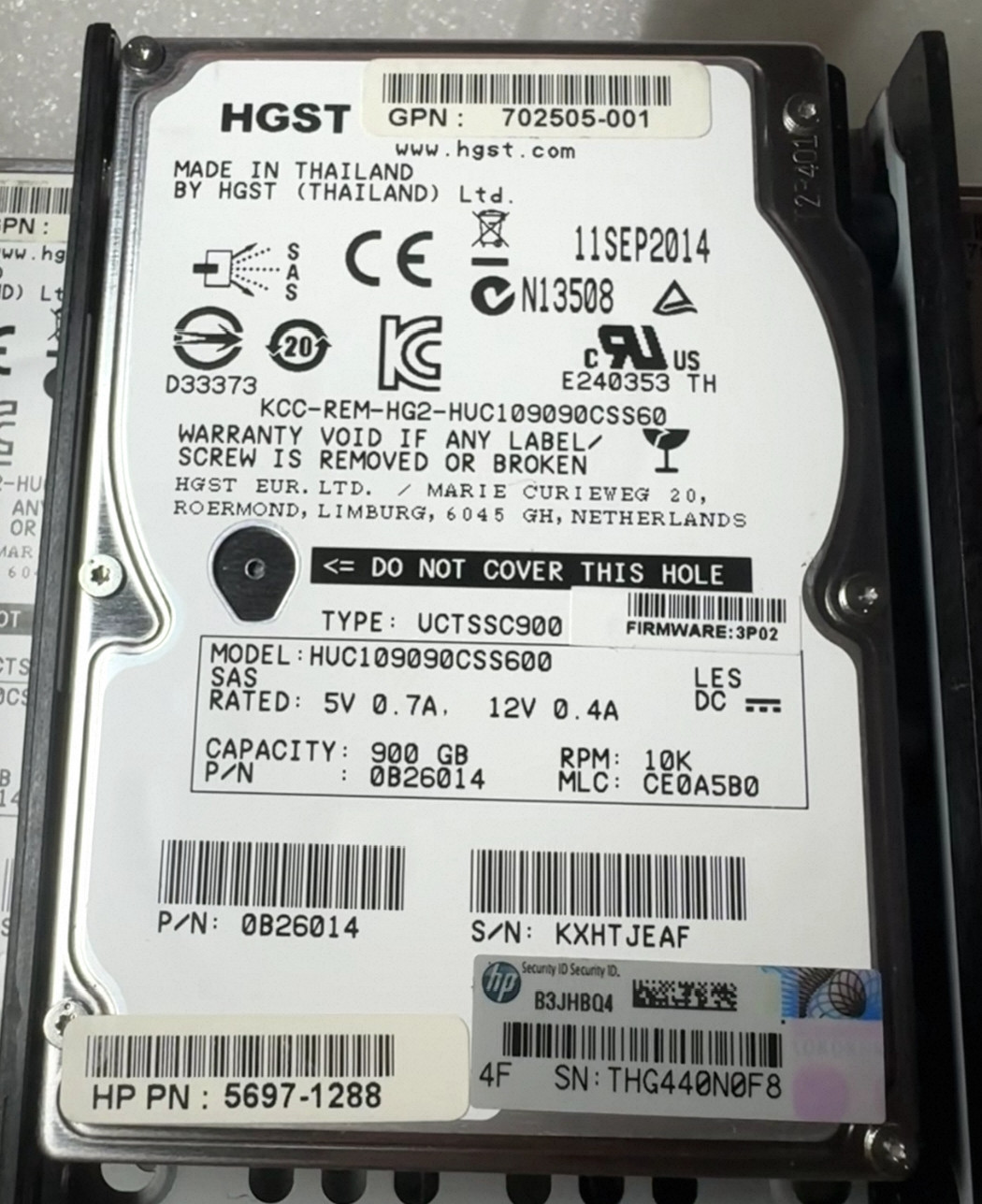 HP 3PAR 7200/7400 697389-001 HUC109090CSS600 900G 10K SAS 2.5 