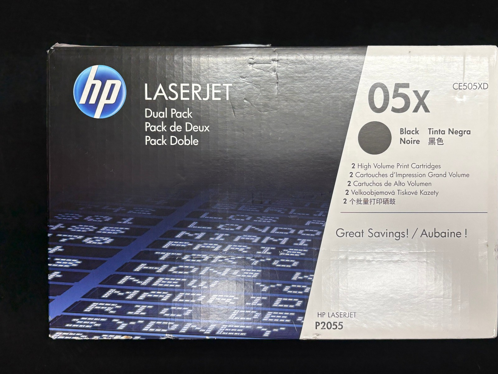 HP 05X CE505XD Laserjet Black Toner High Yield Cartridge New DUAL PACK P2055 NEW