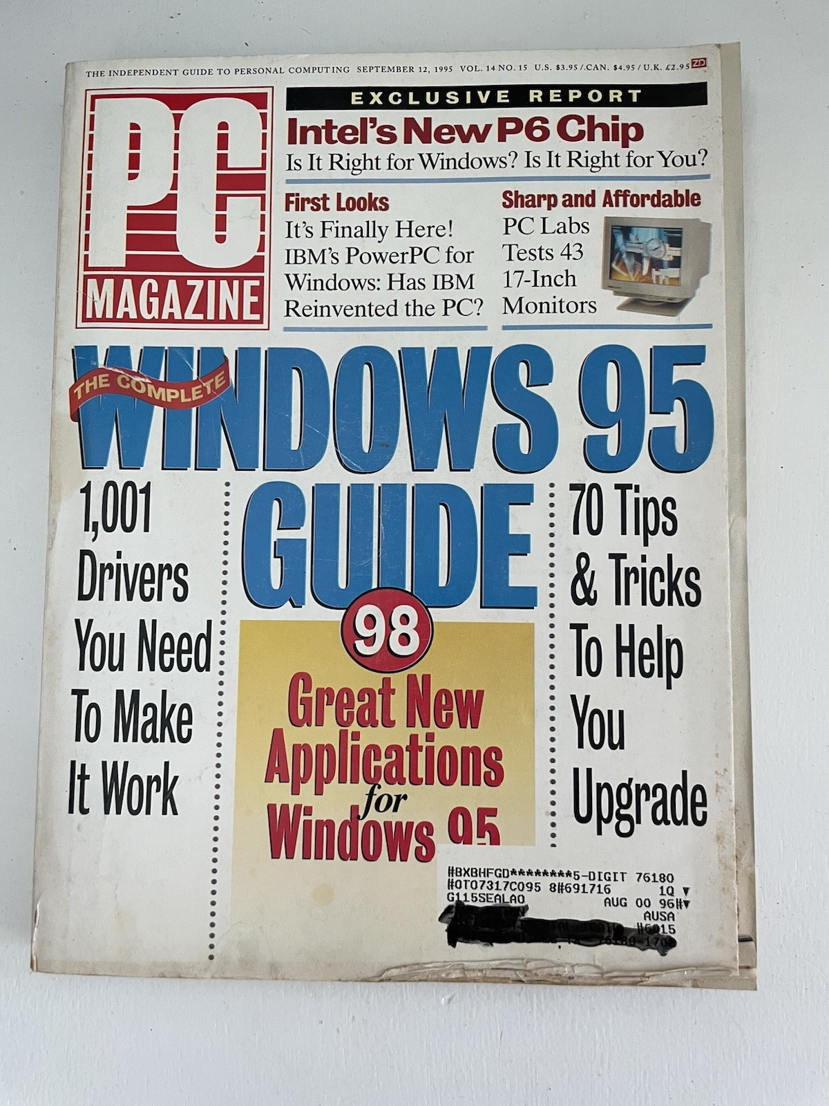 PC MAGAZINE~SEPT 12, 1995~VOL 14, #15~COMPUTER~WINDOWS 95 GUIDE~BACK ISSUE