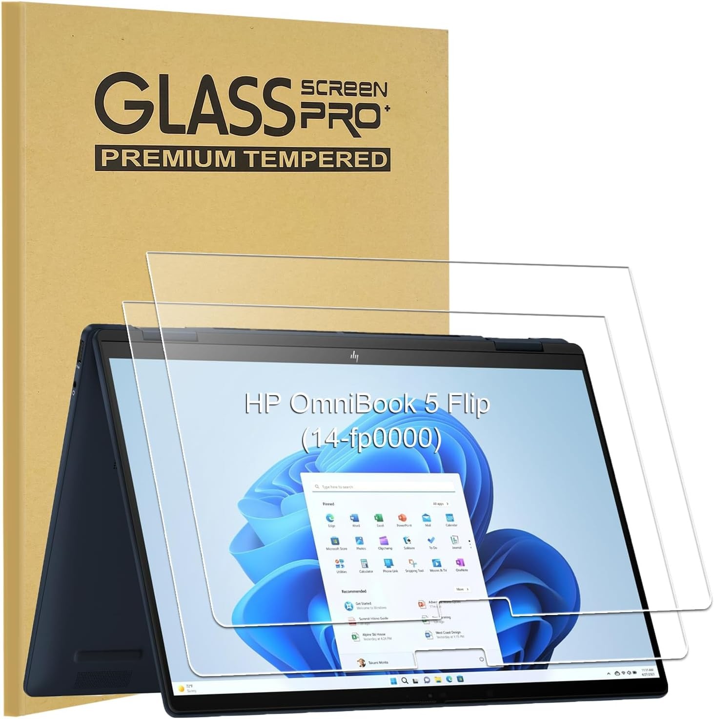 Tempered Glass Screen Protector for 2025 New HP OmniBook 5 Flip 2-in-1 14" Lapto