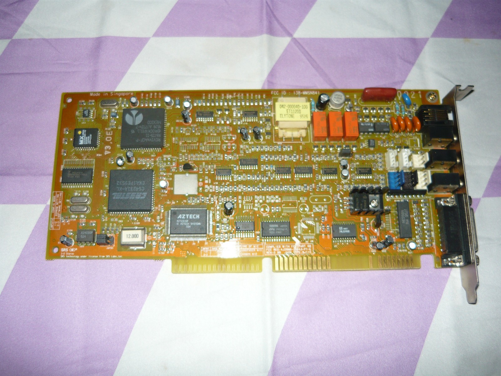 Vintage Packard-Bell 128-MMSN841 ISA Sound Card Modem Combo Used