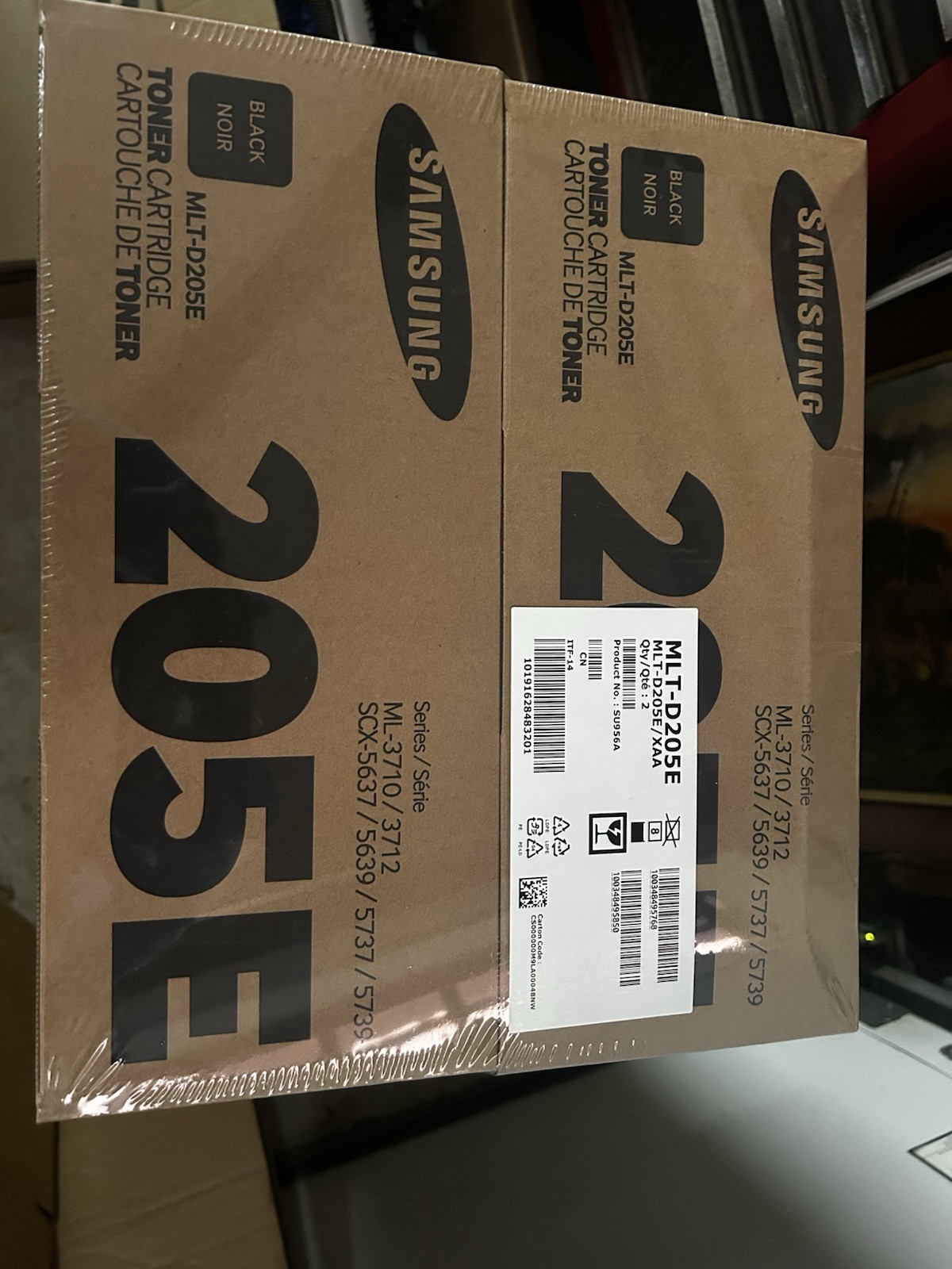 SAMSUNG 205E MLT-D205E BLACK (2 Pack) for ML3710/3712 Brand New Sealed Box