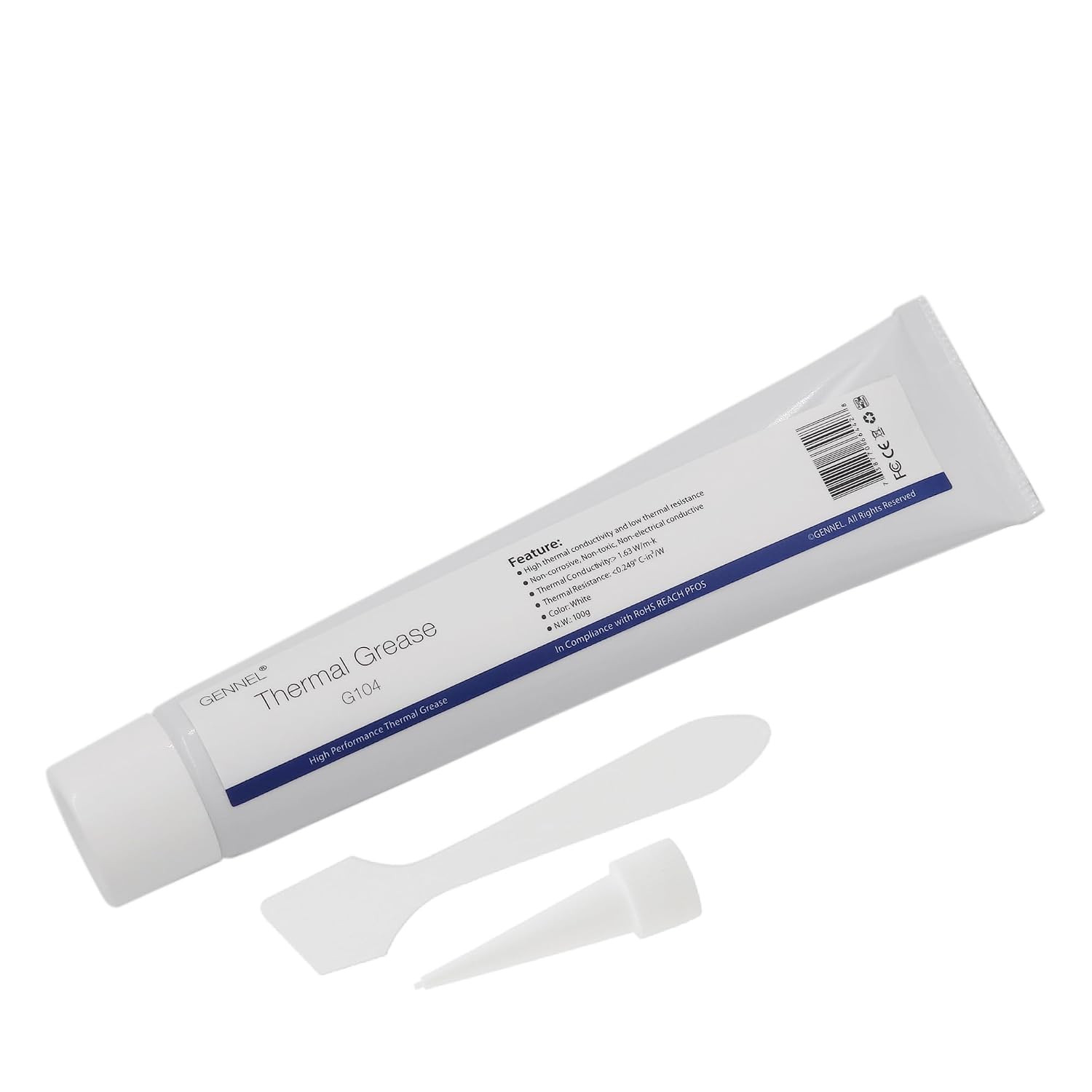 G104 100G Tube White Thermal Paste, CPU Heat Sink Compound Grease
