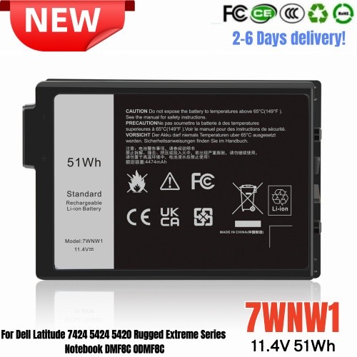 ✅LOT 7WNW1 P85G001 Battery Dell Latitude 5420 5424 7424 RUGGED EXTREME 51Wh