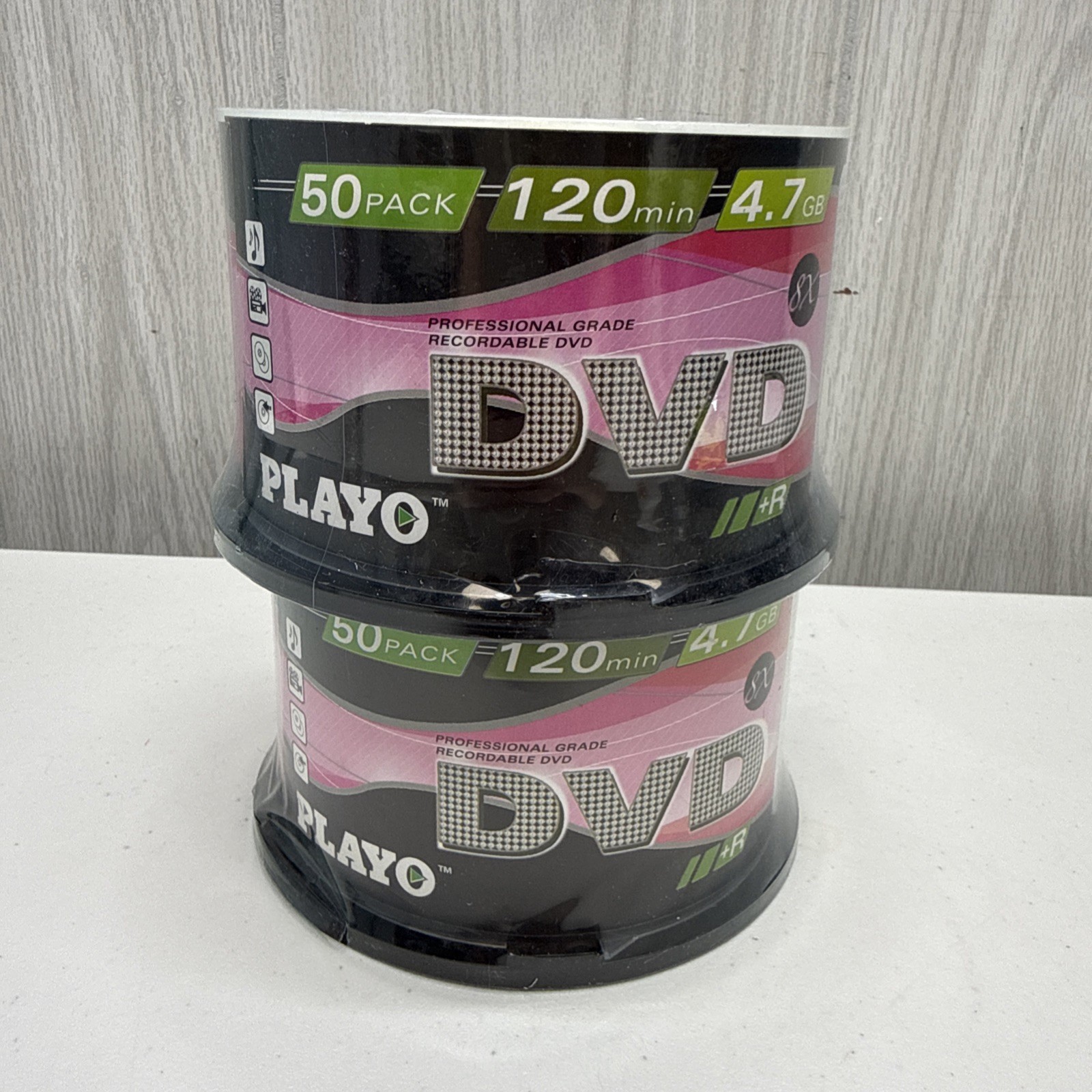 Lot of 2 Playo recordable DVD 120min 4.7GB 50 packs