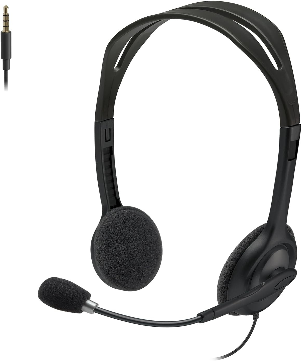 H111 Wired Headset, Stereo Headphones with Noise-Cancelling Microphone, 3.5 Mm A