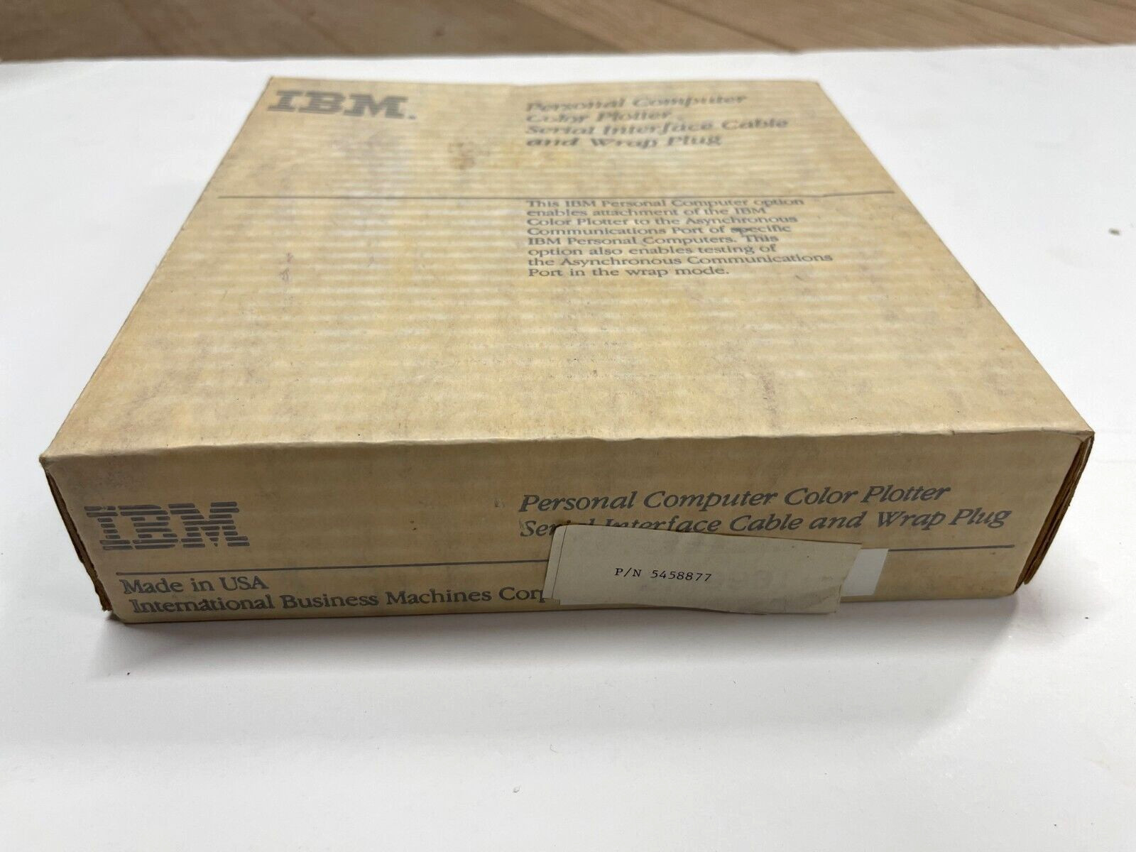 IBM Personal Computer Color Plotter Serial Interface Cable and Wrap Plug * Rare