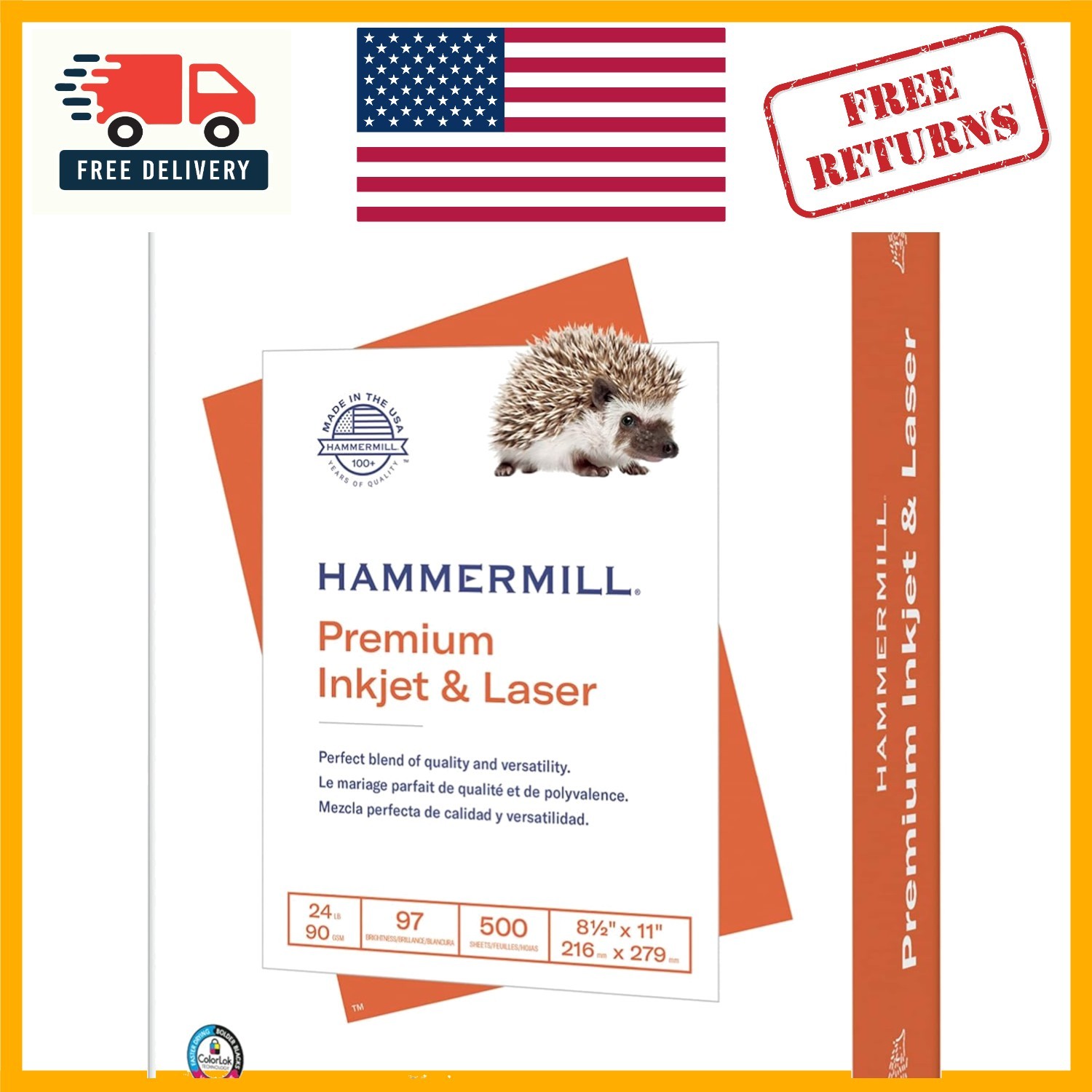 24 Lb Printer Paper - 500 Sheets, 8.5 x 11, 97 Brightness - Eco-Friendly