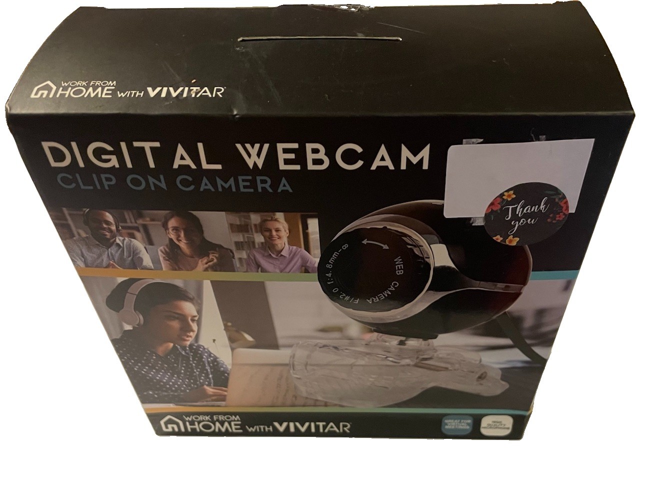 Vivitar Digital Webcam VWC101-BLK Clip-On 360° Mic Windows Mac USB