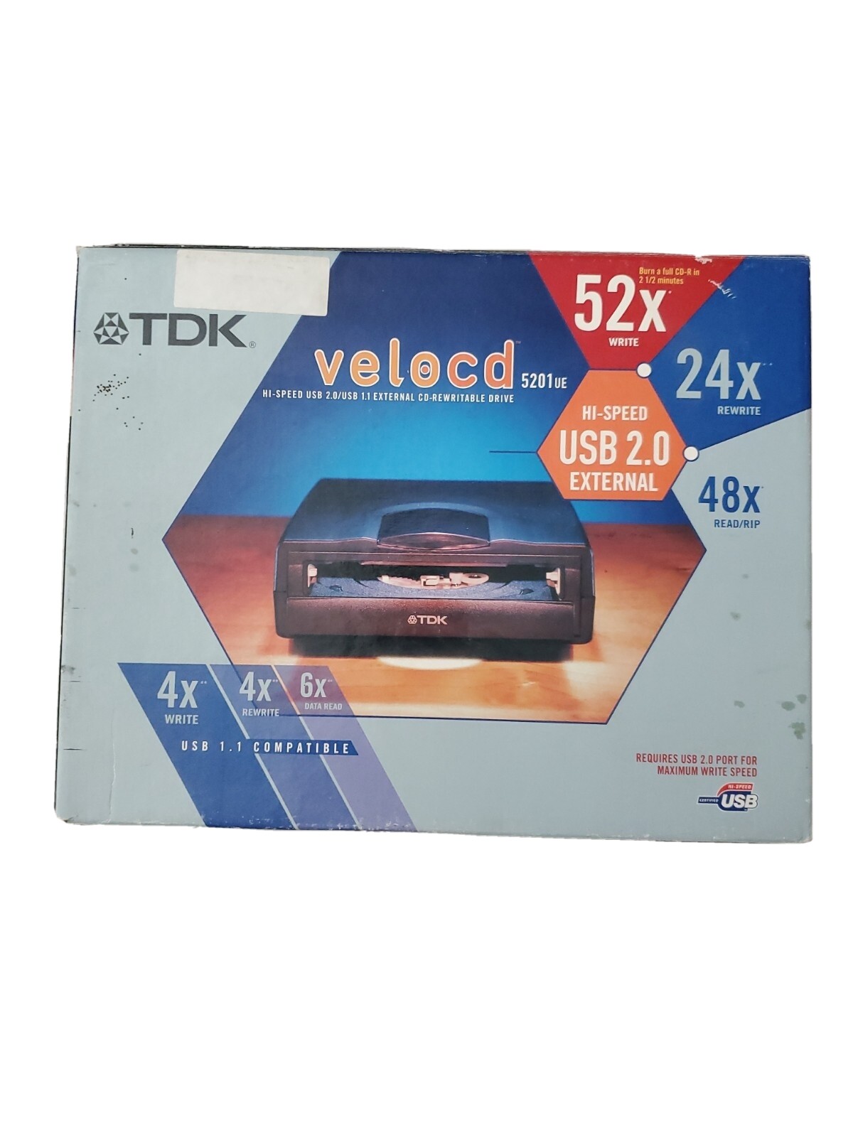 TDK Velocd 5201UE Hi Speed USB 2.0 External *untested *