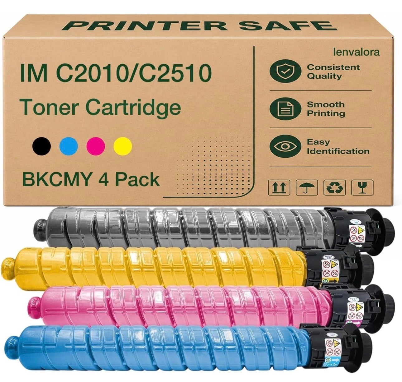 IM C2510 Toner Cartridge for Ricoh IM C2010 IM C2510 Printers 4 Pack
