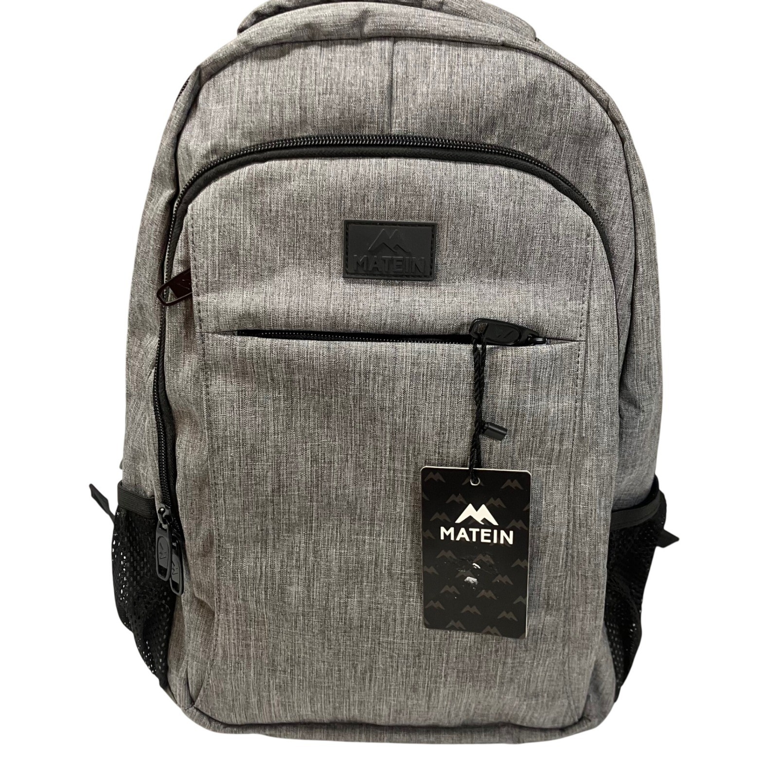 Matein Travel Laptop Backpack Heather Grey USB Charging Port Business Commuter