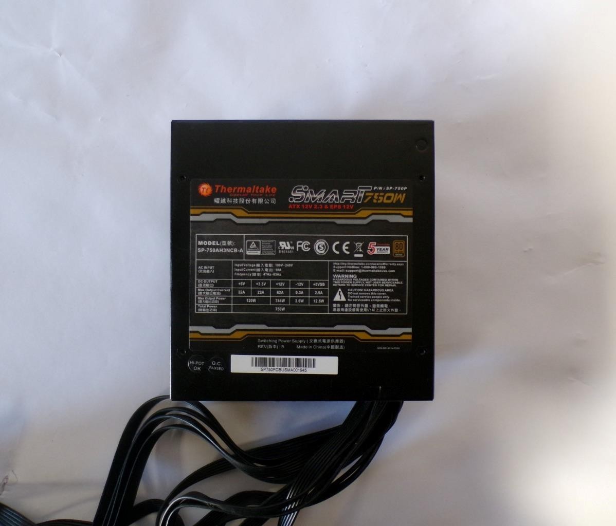 Thermaltake SMART 750W P/N SP-750P 80 BROZE SP-750AH3NCB-A Power Supply (M1484)