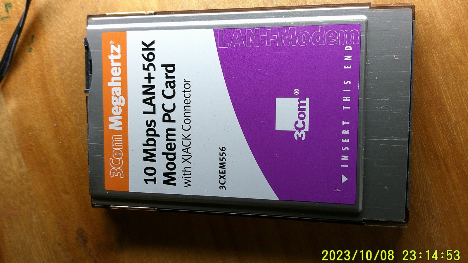 3Com Megahertz 3CXEM556 Windows 56K Modem PC Card with XJACK Connector