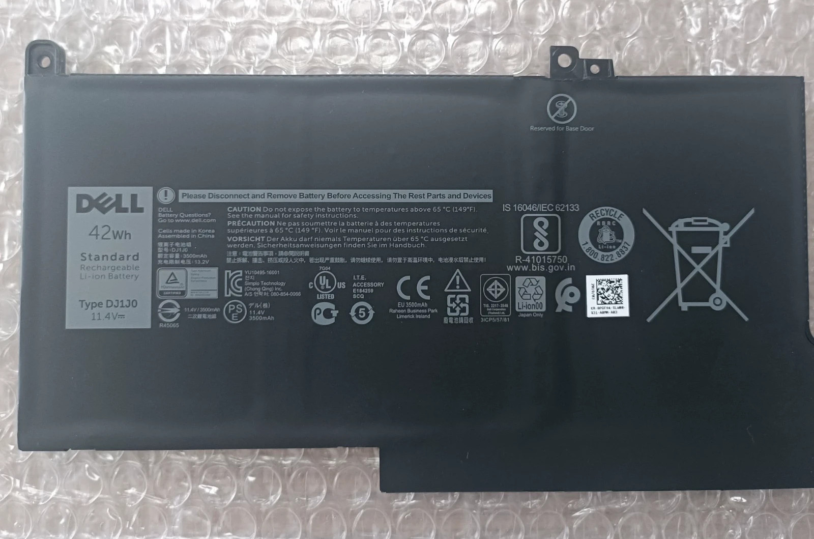 OEM Genuine  42Wh DJ1J0 Battery For Dell Latitude E7280 E7290 E7380 E7390 E7480