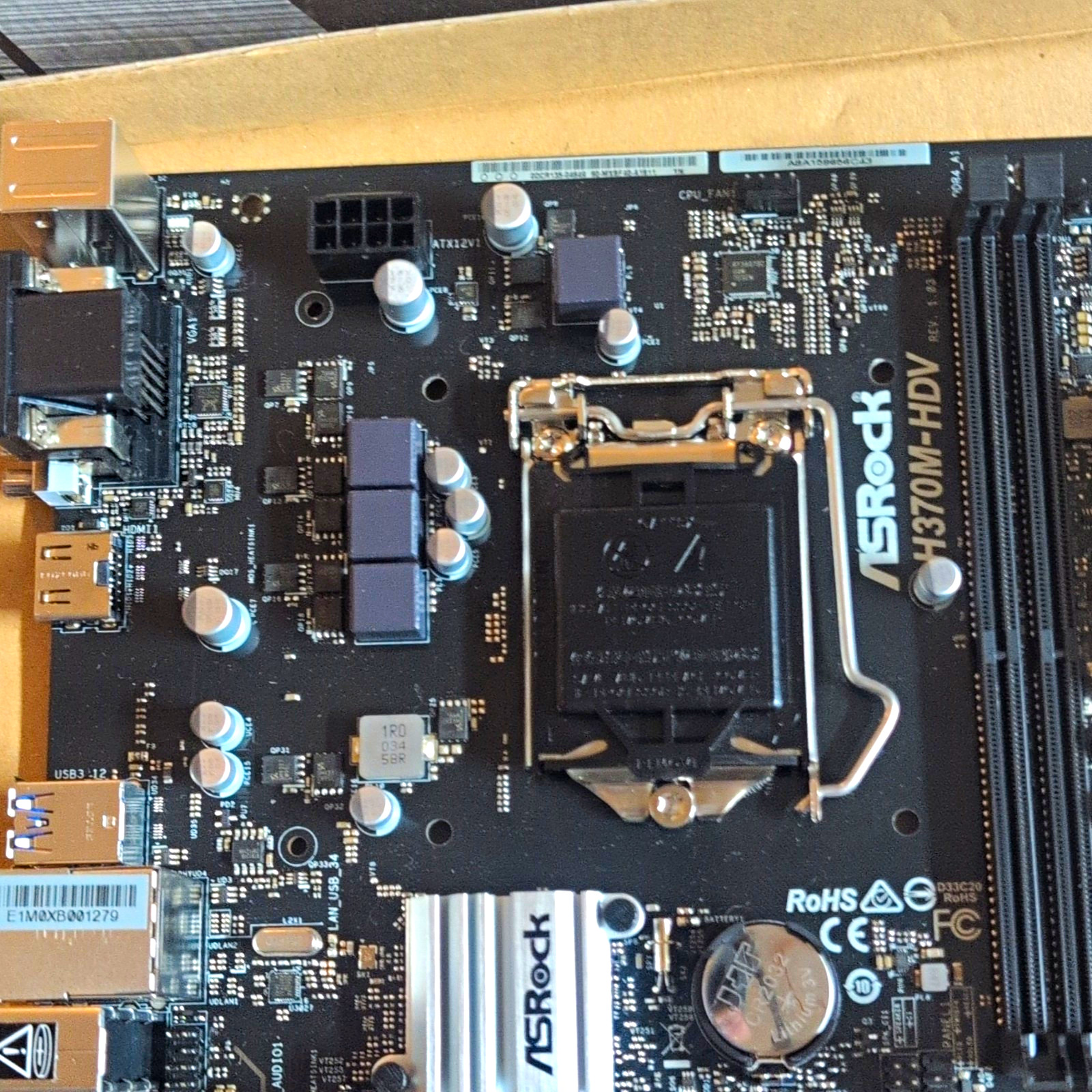 ASRock H370M-HDV MicroATX LGA1151 Intel DDR4 HDMI PCIe Onboard Audio(As Is) 