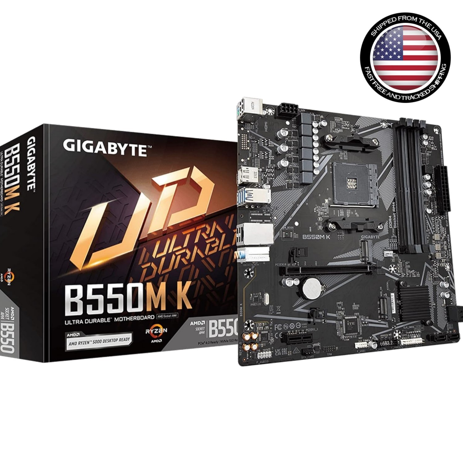 High-Performance AMD B550M K Motherboard - Supports Windows 11 & 128GB RAM