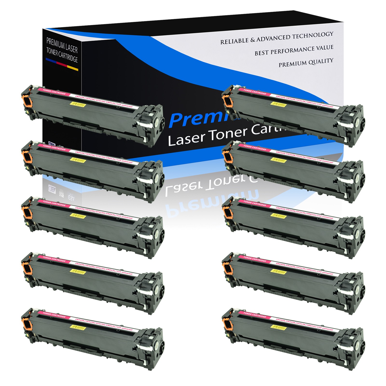 10 Pack Yellow CF212A Toner Cartridge for HP LaserJet Pro 200 Color M276n M276nw