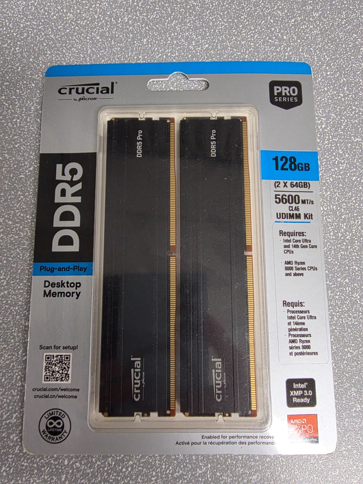 Crucial Pro 128GB Kit (2x64GB) DDR5 RAM, 5600MHz Memory UDIMM CP2K64G56C46U5 USA