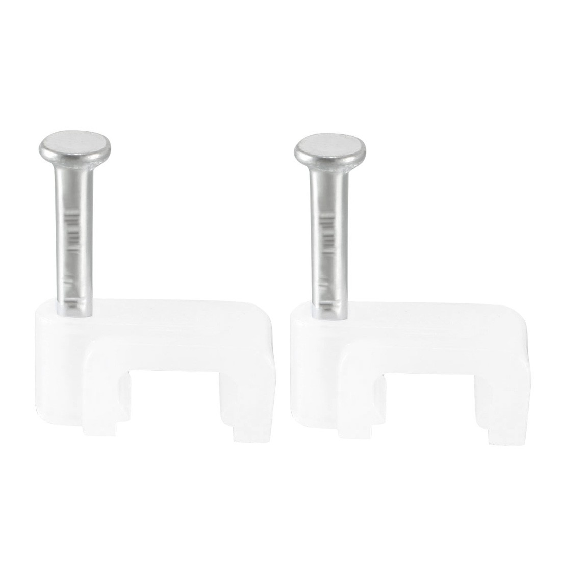 200pcs Flat Cable Clip Nail Coaxial Tacks Wire Clips 6mm White