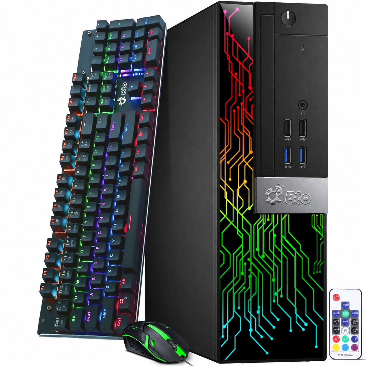 BTO RGB SFF Gaming Desktop PC i5-6th, 16GB 256GB SSD NVIDIA GT 1030 Wi-Fi Win 11