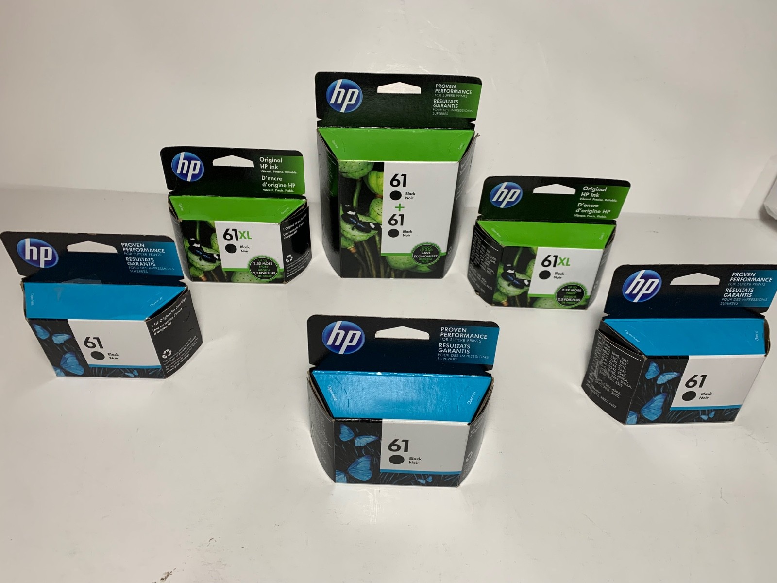 7 pcs Genuine HP 61XL & 61 Black Ink Cartridges 61 XL Black NEW LOT OF 7  2023